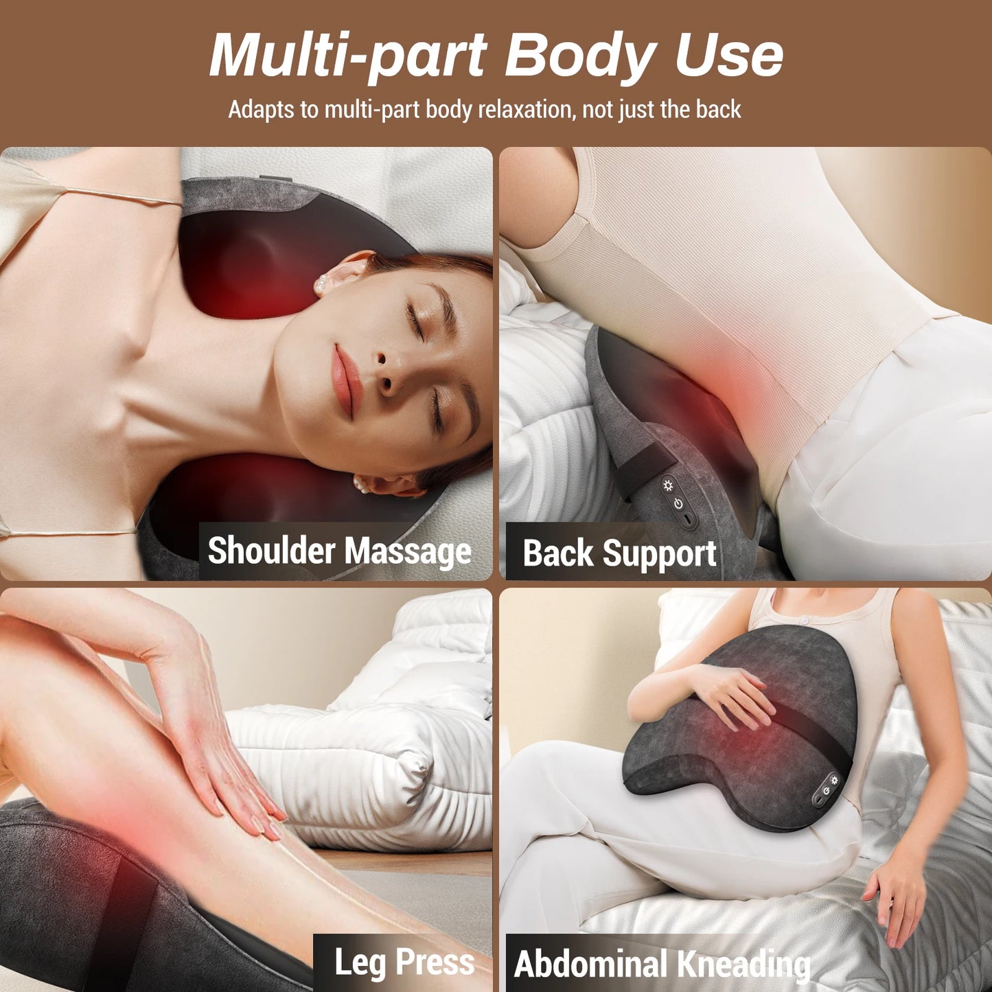 LuxeFit Heated Shiatsu Lumbar Support Pillow