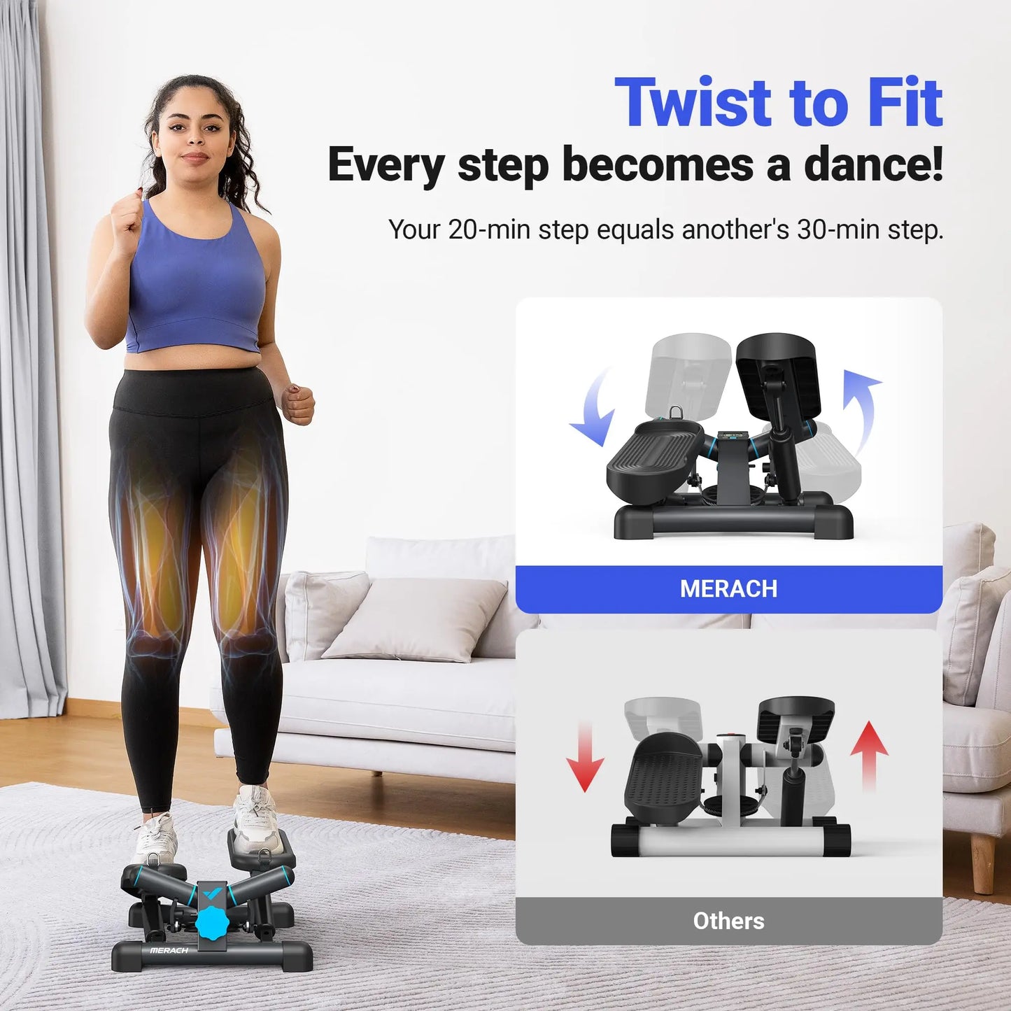 LuxeFit Mini Twist Stepper with Resistance Bands