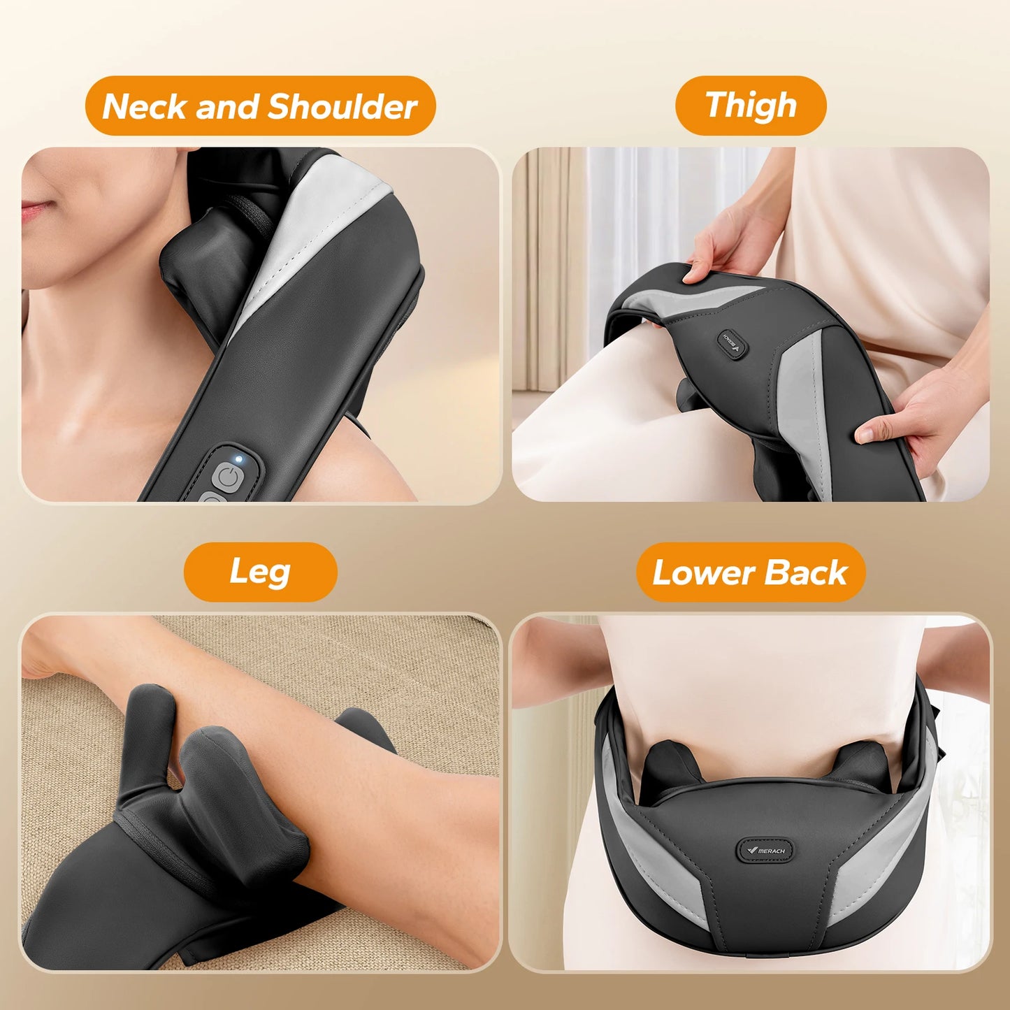 LuxeFit Cordless Heated Shiatsu Neck & Shoulder Massager