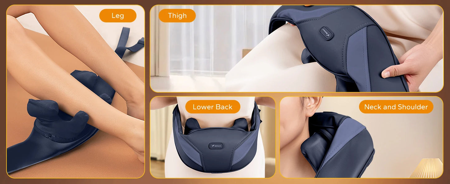 LuxeFit Cordless Heated Shiatsu Neck & Shoulder Massager