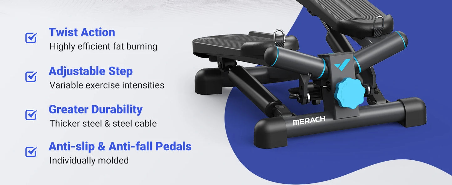LuxeFit Mini Twist Stepper with Resistance Bands