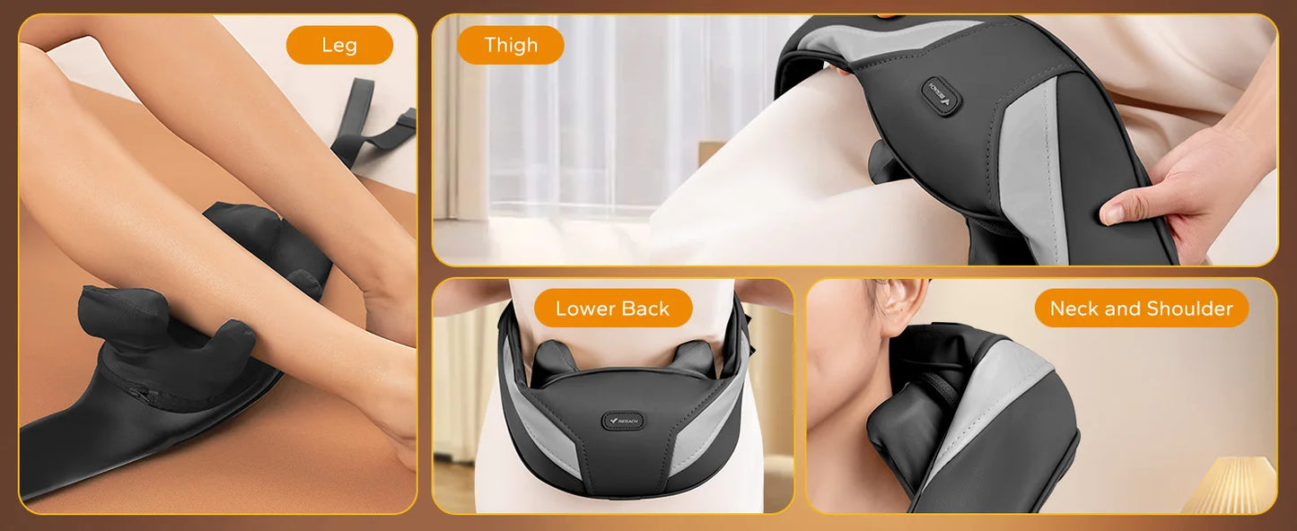 LuxeFit Cordless Heated Shiatsu Neck & Shoulder Massager