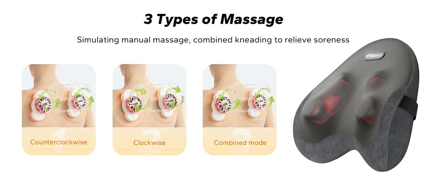 LuxeFit Heated Shiatsu Lumbar Support Pillow