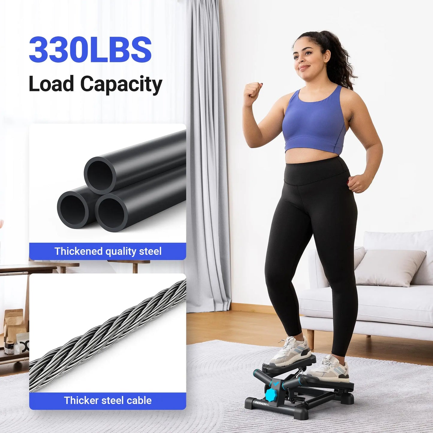 LuxeFit Mini Twist Stepper with Resistance Bands
