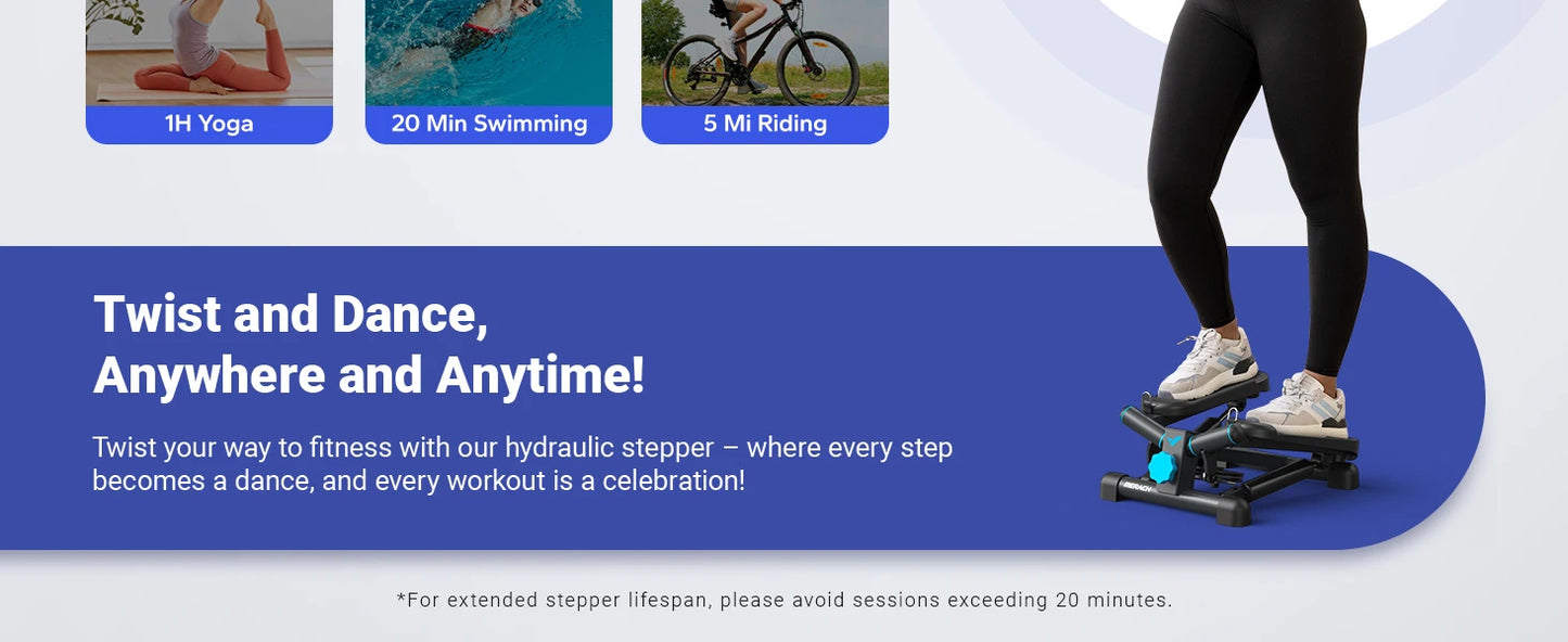 LuxeFit Mini Twist Stepper with Resistance Bands