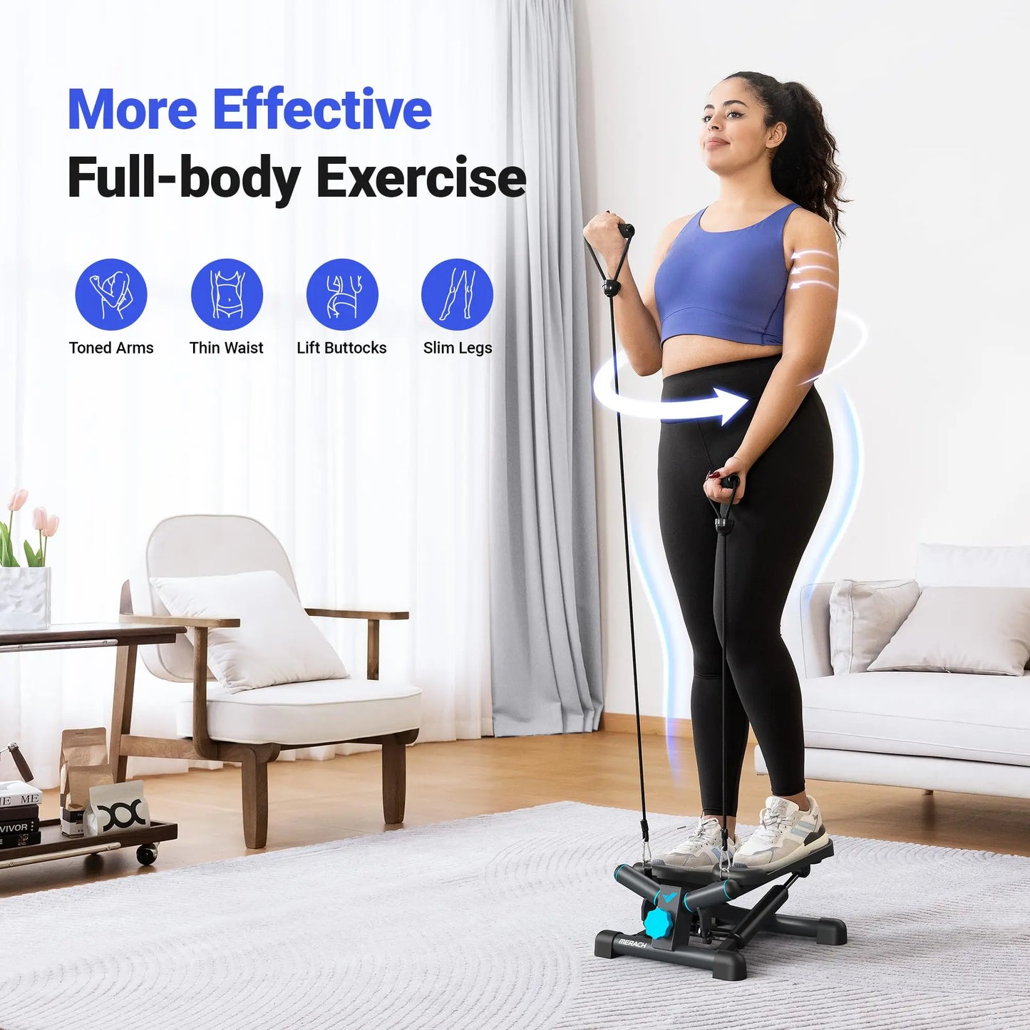 LuxeFit Mini Twist Stepper with Resistance Bands