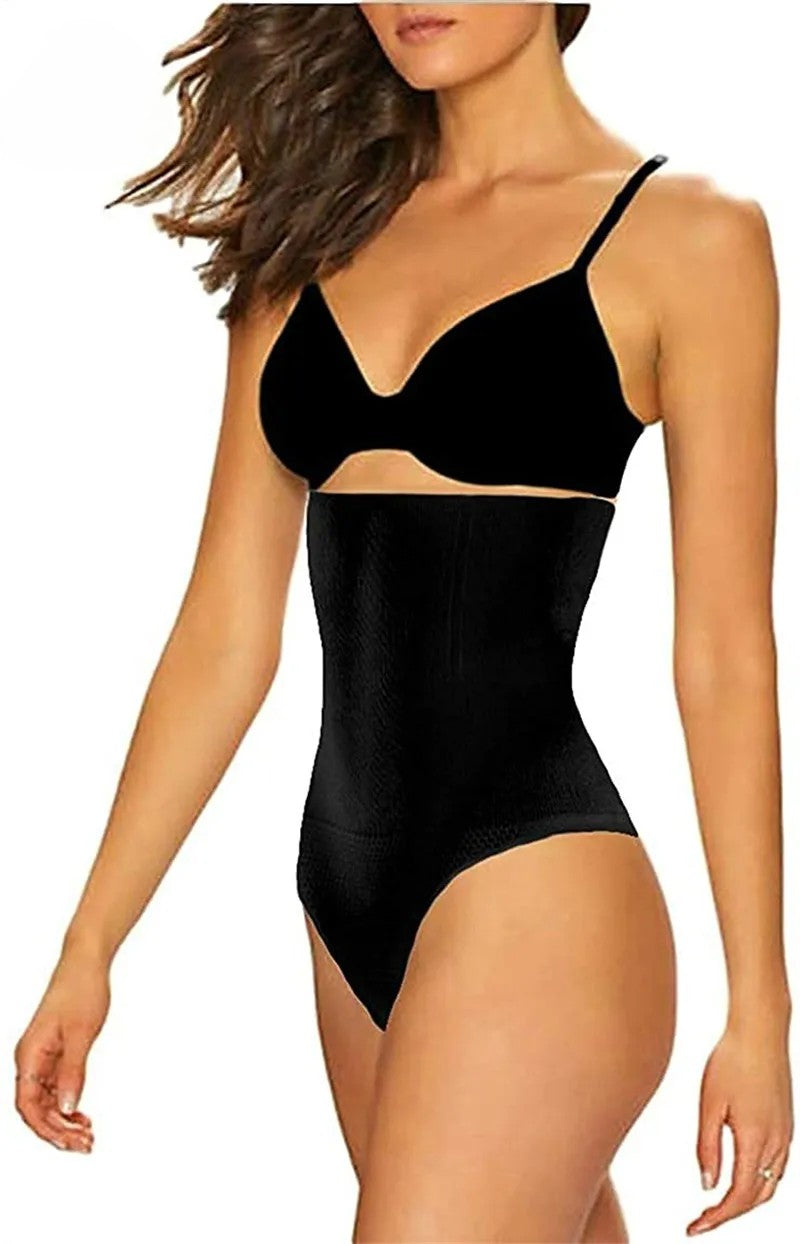 LuxeFit Seamless High-Waist Firm Control Thong Shaper Briefs