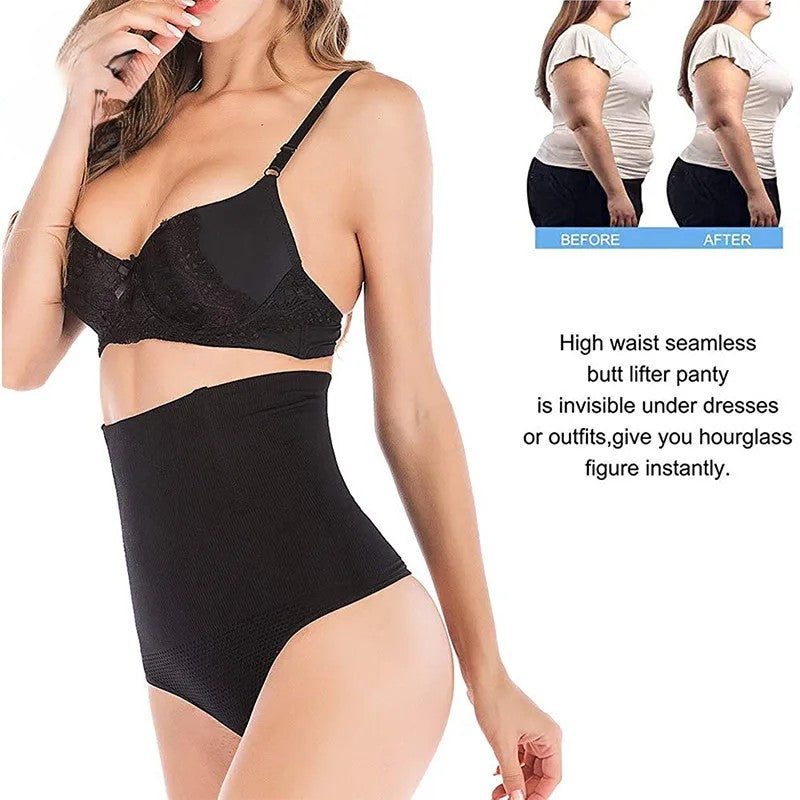 LuxeFit Seamless High-Waist Firm Control Thong Shaper Briefs