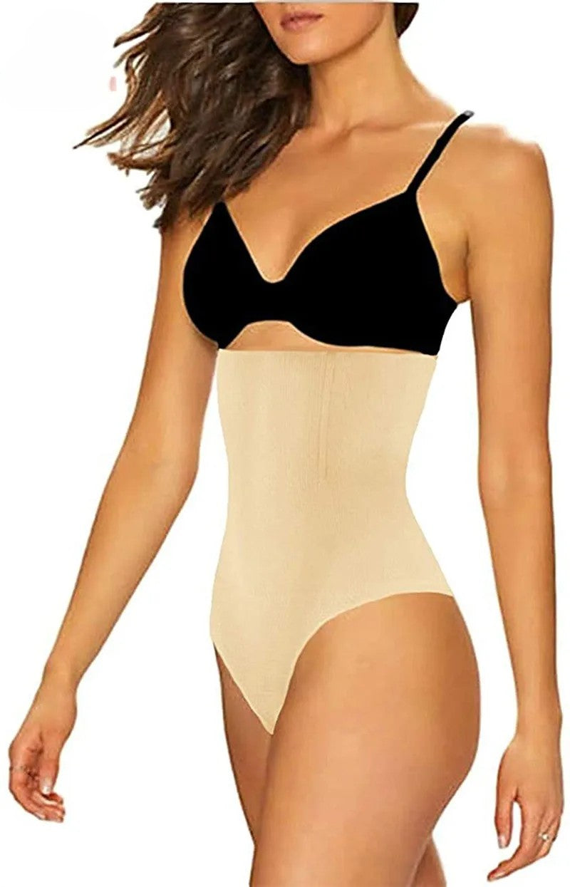 LuxeFit Seamless High-Waist Firm Control Thong Shaper Briefs