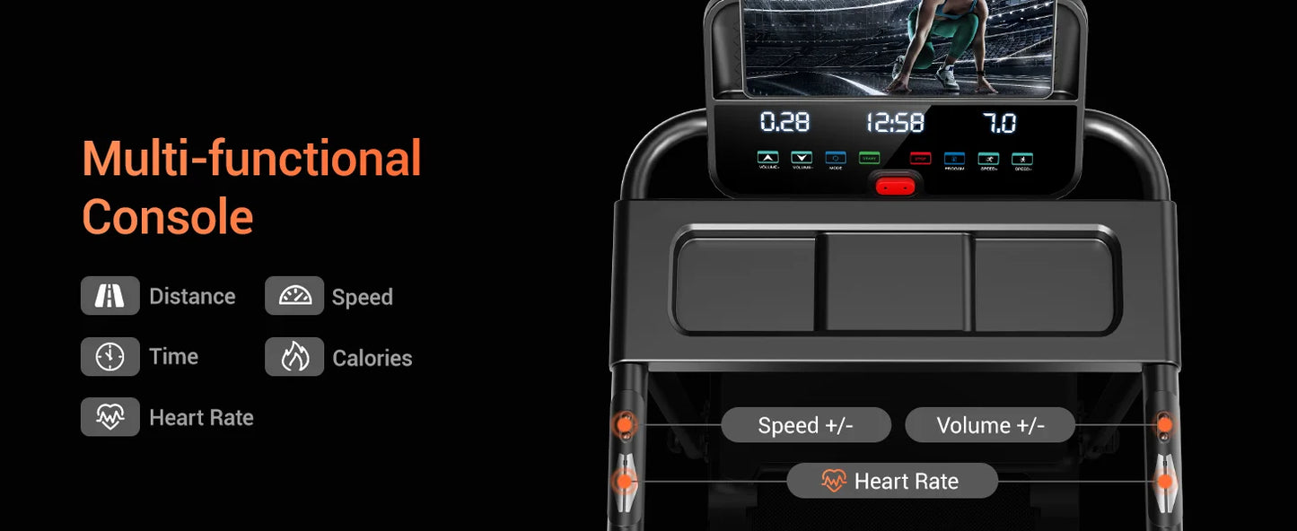 LuxeFit 3.0HP Foldable Home Treadmill