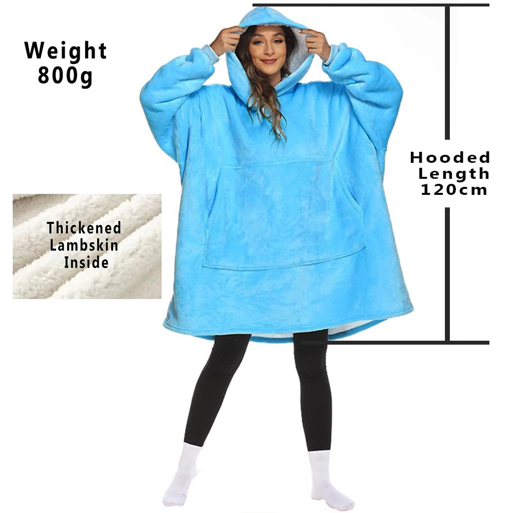 LuxeFit Oversized Fleece TV Blanket Hoodie