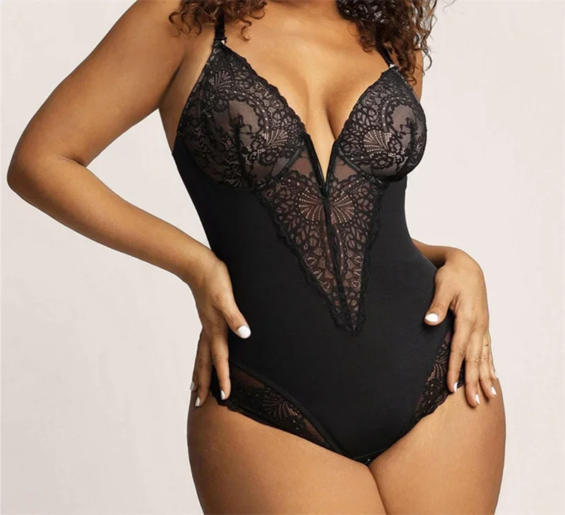 Luxe Silky Smooth Shaping Bodysuit: Lace & Layered Control