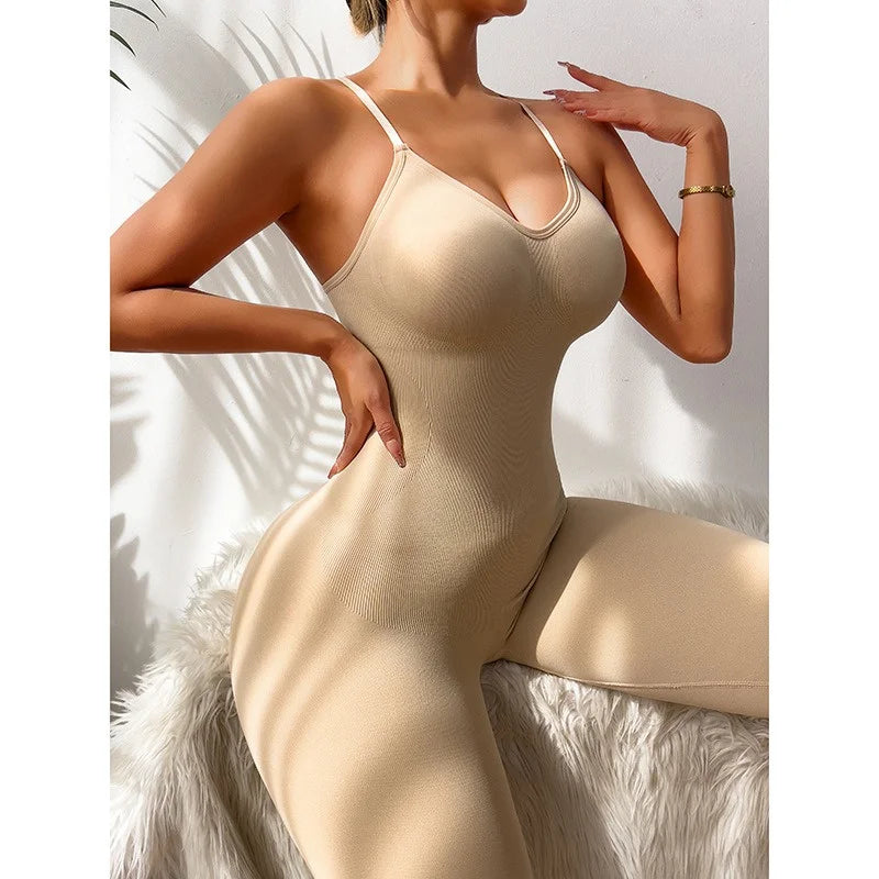 LuxeFit Seamless Ribbed Yoga Jumpsuit