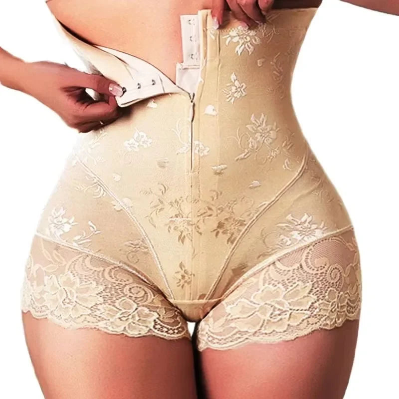 LuxeFit Lace Zip & Hook High-Waist Sculpting Panty