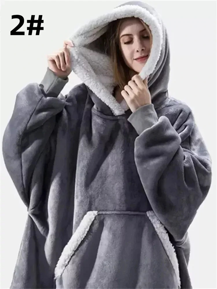 LuxeFit Oversized Fleece TV Blanket Hoodie