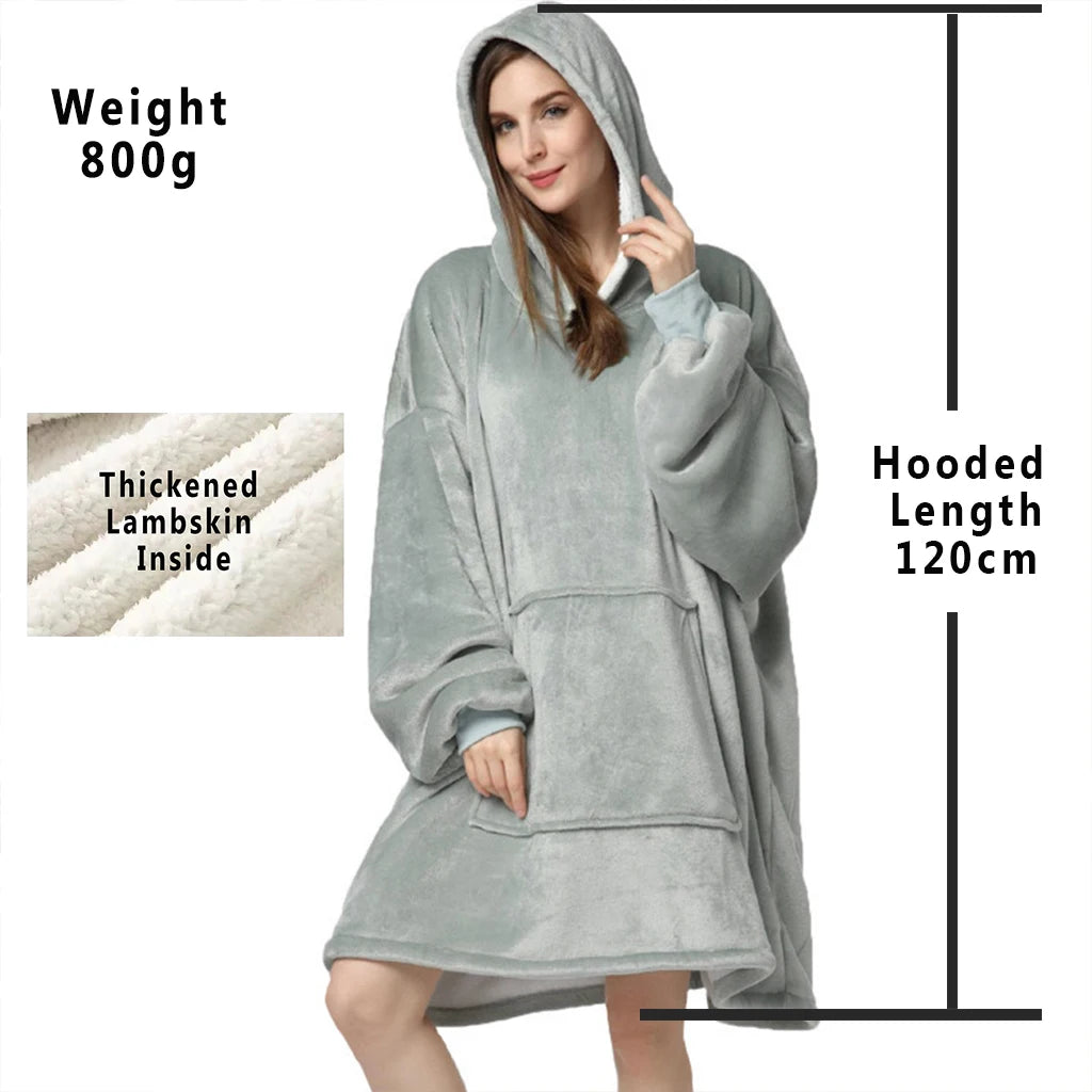 LuxeFit Oversized Fleece TV Blanket Hoodie