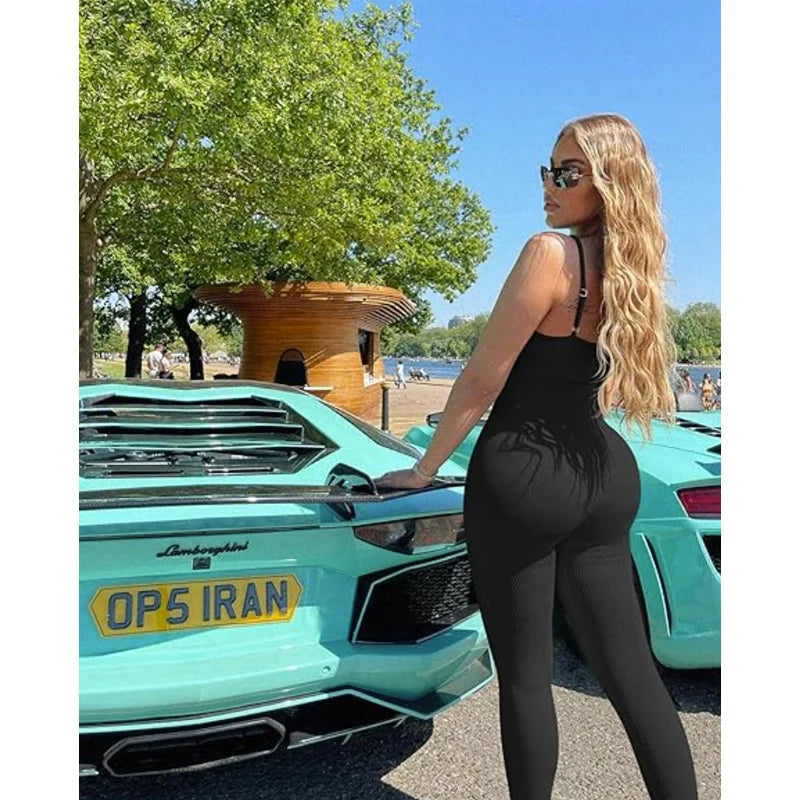 LuxeFit Seamless Ribbed Yoga Jumpsuit