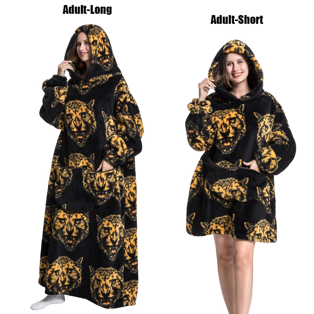 LuxeFit Ultimate Comfort Fleece Hoodie Blanket