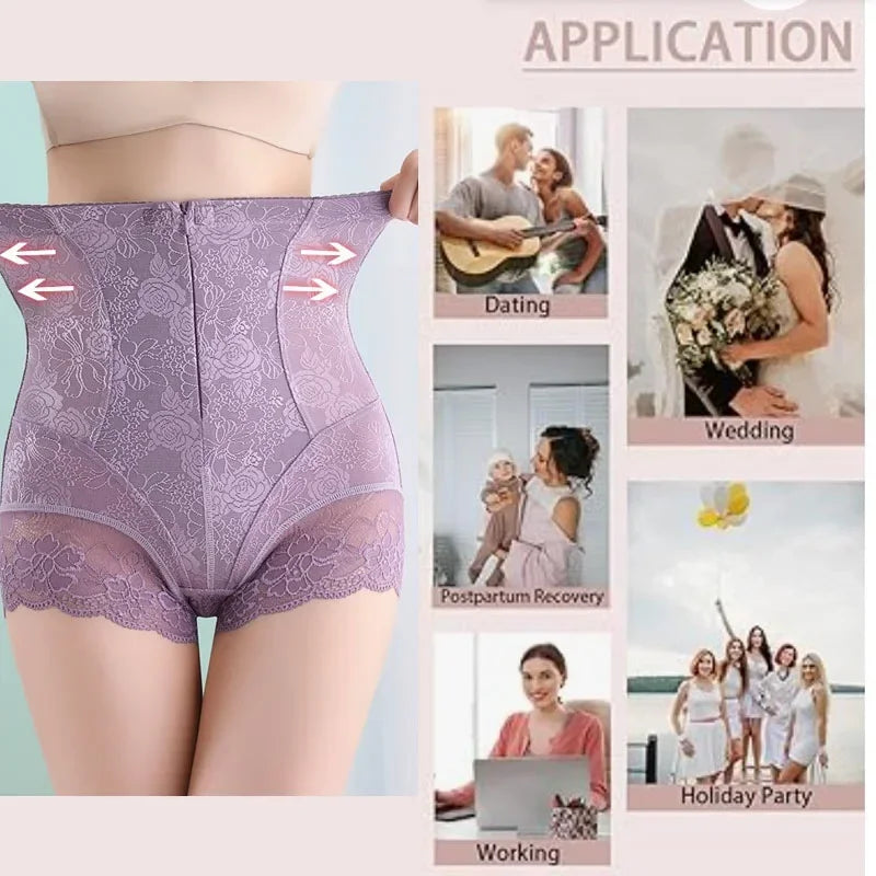 LuxeFit Lace Zip & Hook High-Waist Sculpting Panty