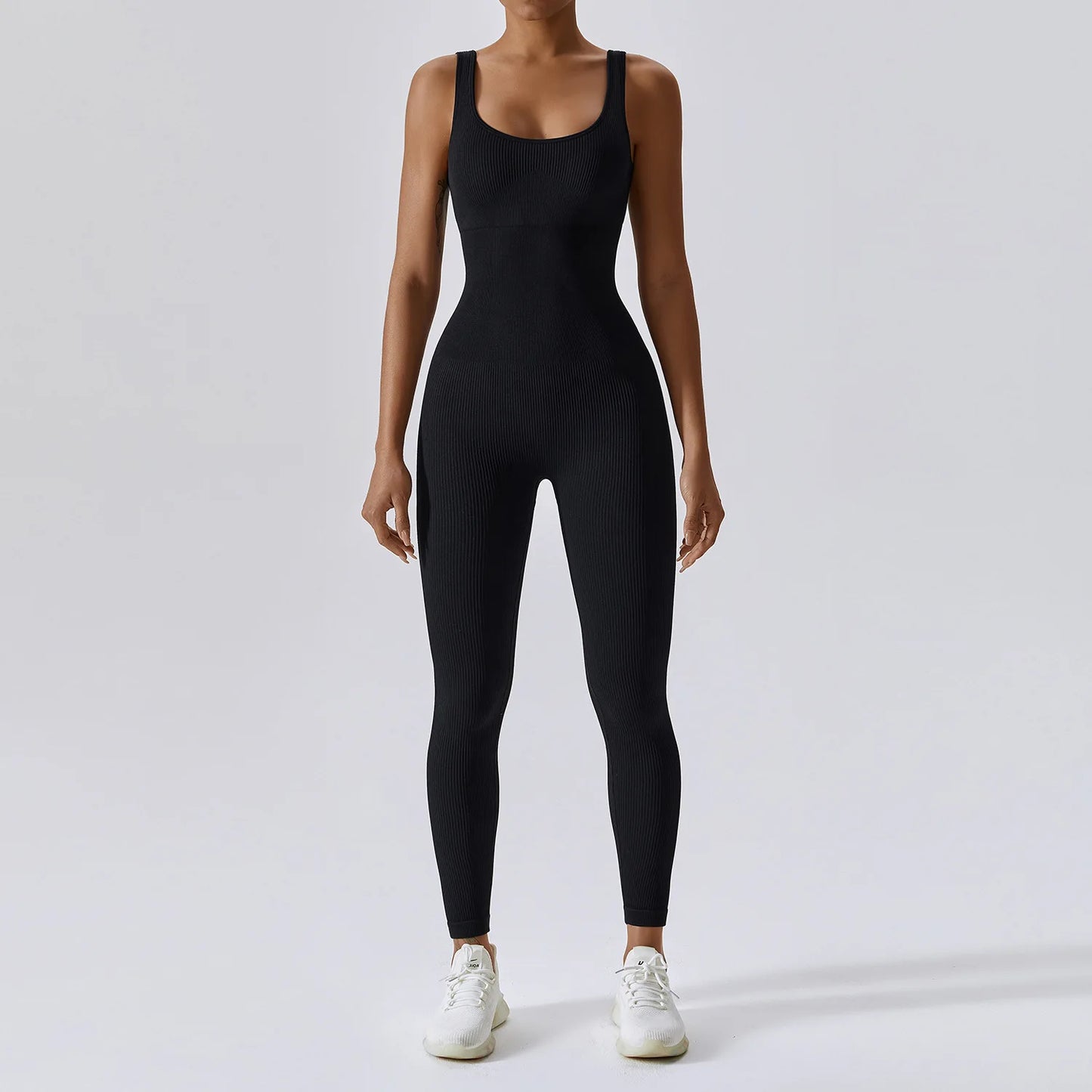 LuxeFit Sculpt & Stretch Seamless One-Piece Yoga & Fitness Bodysuit