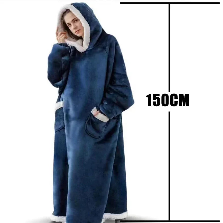 LuxeFit Oversized Fleece TV Blanket Hoodie