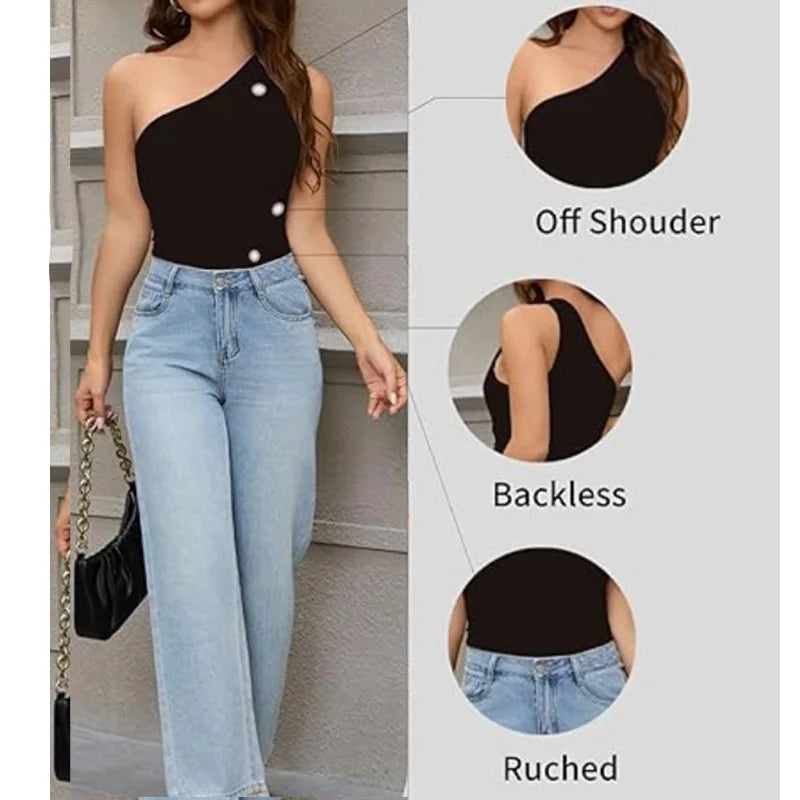 LuxeFit Seamless One-Shoulder Bodysuit