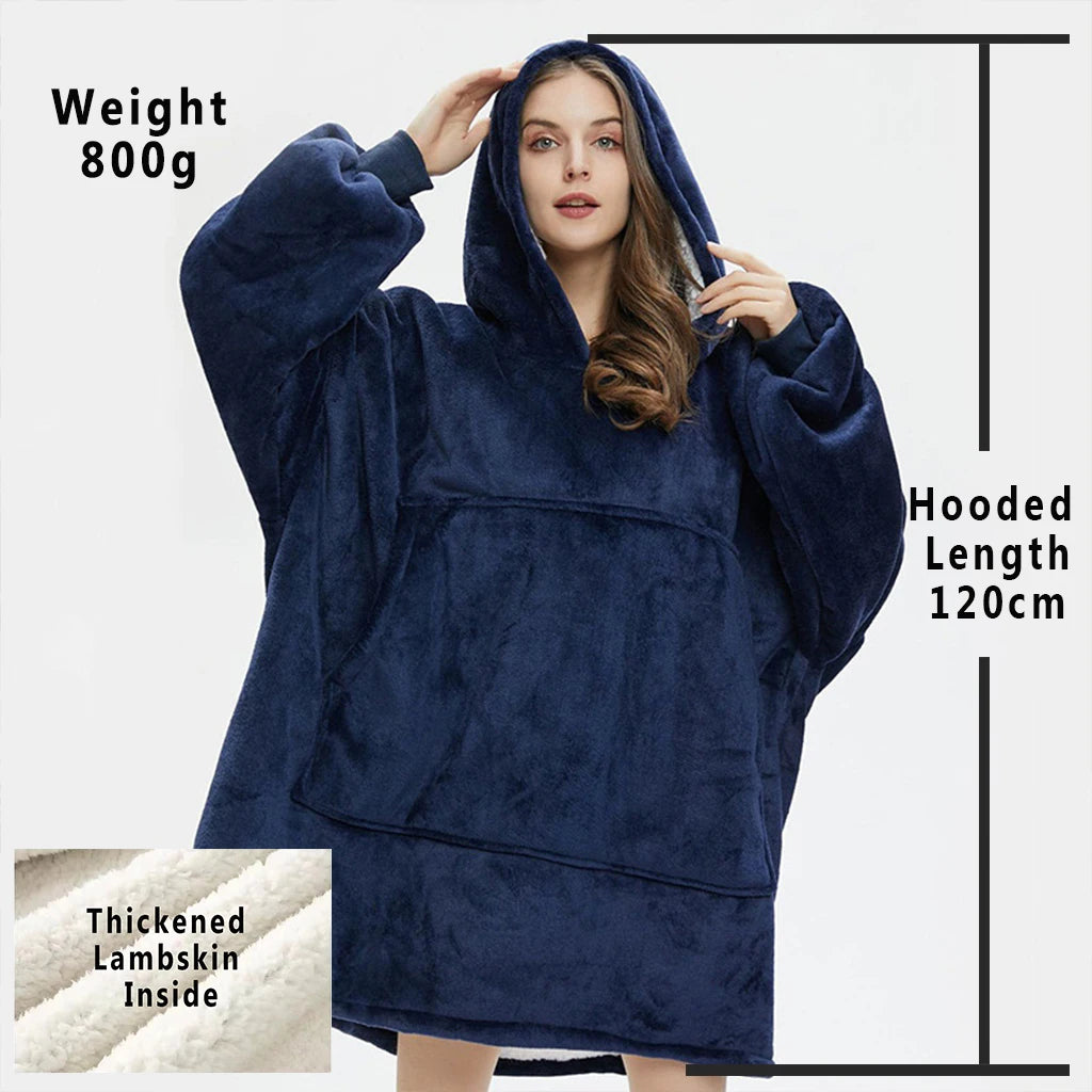 LuxeFit Oversized Fleece TV Blanket Hoodie