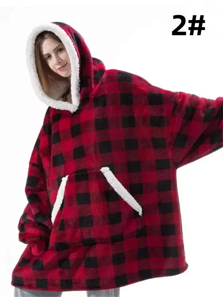 LuxeFit Oversized Fleece TV Blanket Hoodie