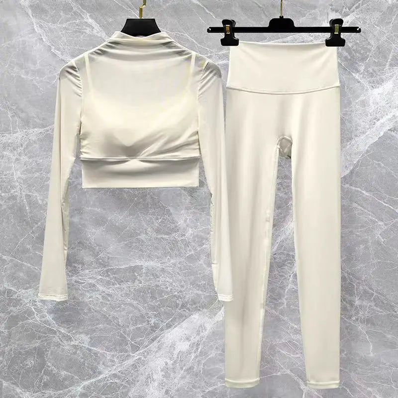 LuxeFit Seamless Performance 2-Piece Long Sleeve Workout Set