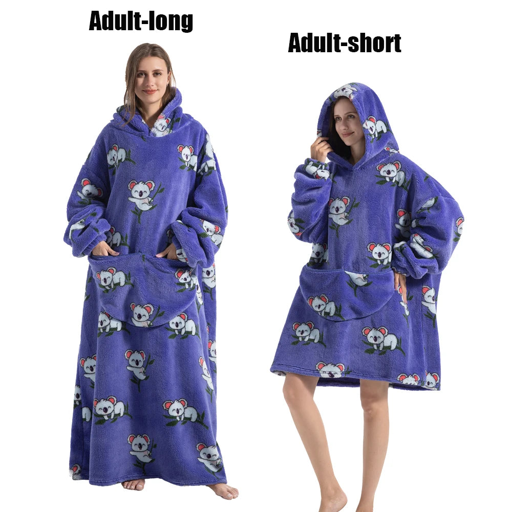 LuxeFit Ultimate Comfort Fleece Hoodie Blanket