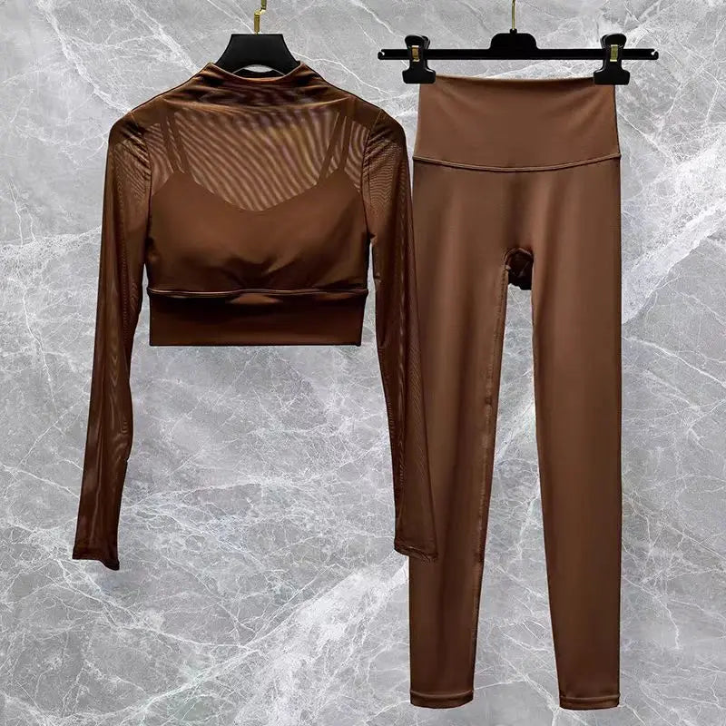 LuxeFit Seamless Performance 2-Piece Long Sleeve Workout Set