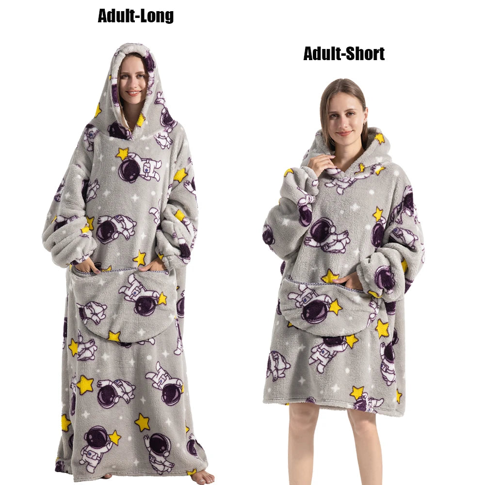LuxeFit Ultimate Comfort Fleece Hoodie Blanket