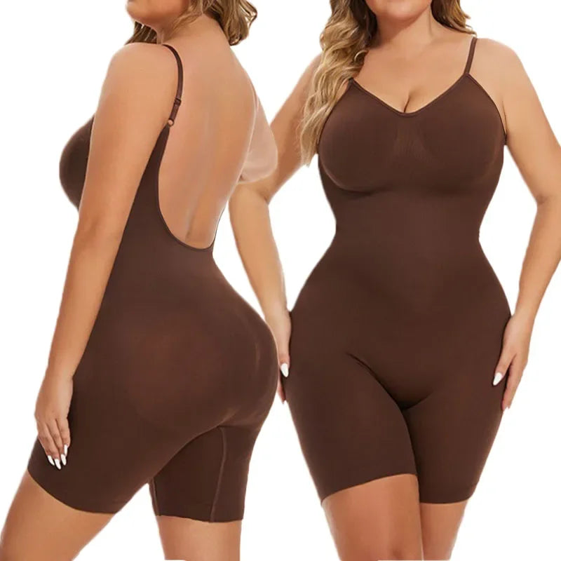 Luxe Adjustable Sculpting Bodysuit: Open Crotch & Thigh Control