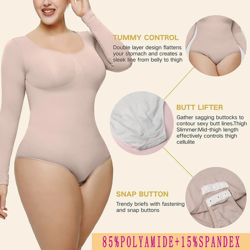 Luxe Snap Button Sculpting Bodysuit: Lift & Control