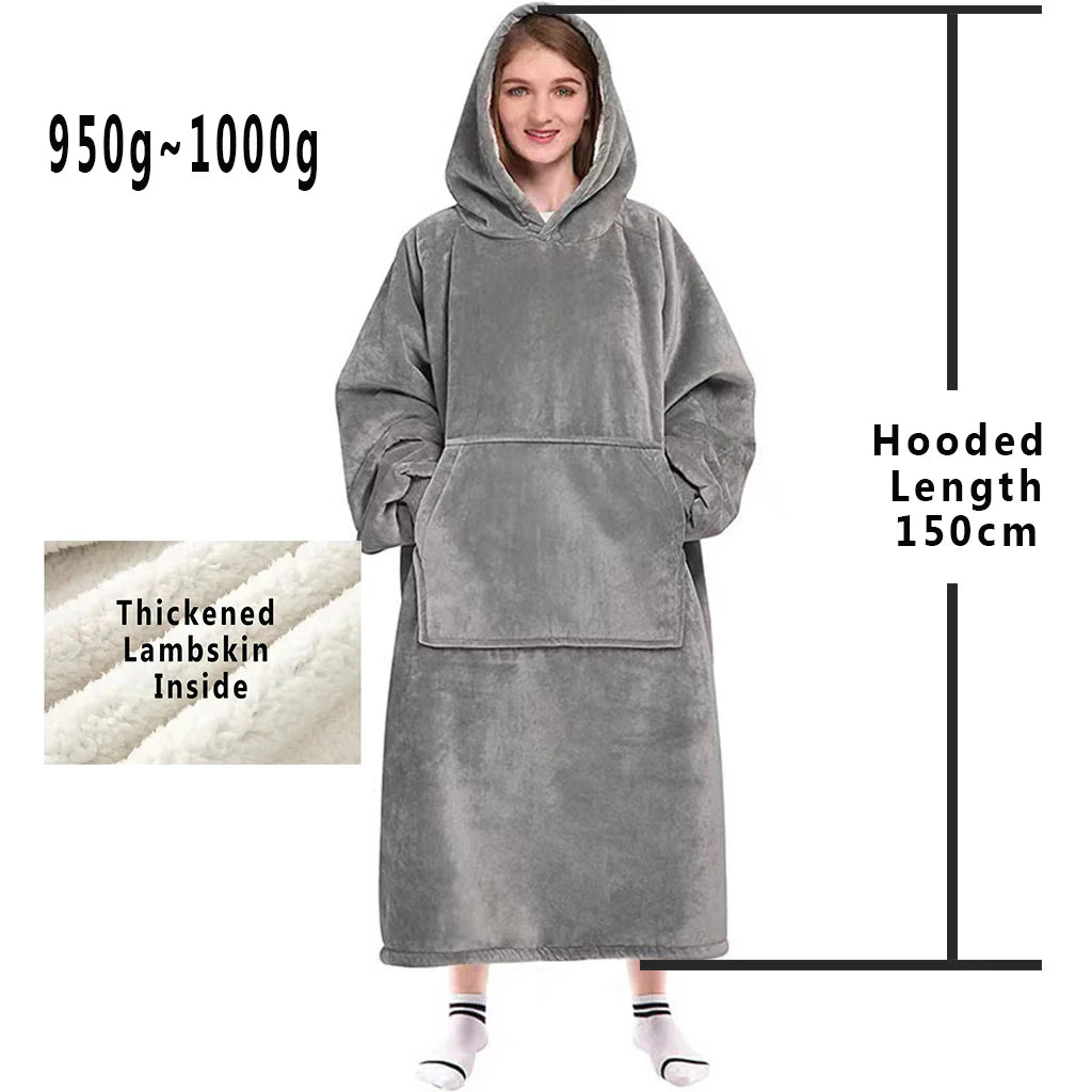 LuxeFit Oversized Fleece TV Blanket Hoodie
