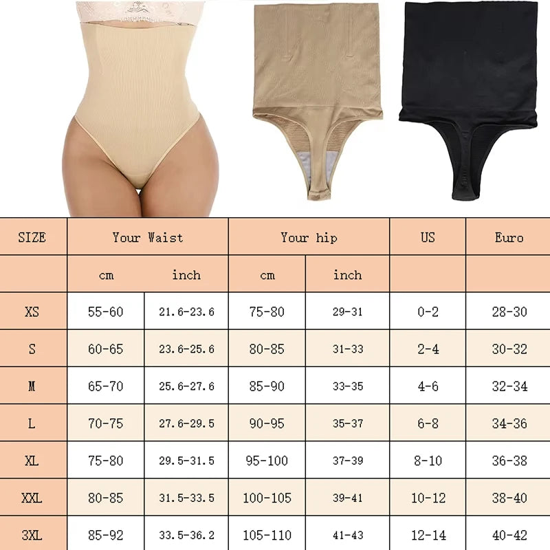 LuxeFit Seamless High-Waist Firm Control Thong Shaper Briefs