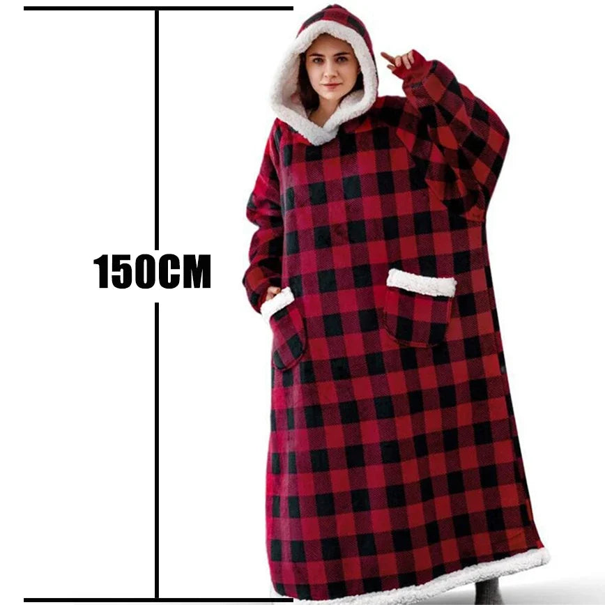 LuxeFit Oversized Fleece TV Blanket Hoodie