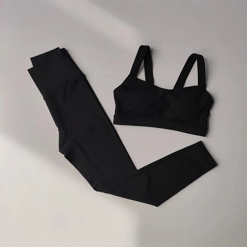 LuxeFit Seamless Sculpt & Support 2-Piece Yoga & Fitness Set