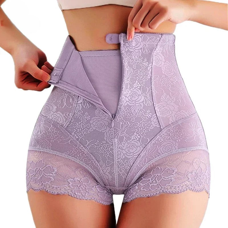 LuxeFit Lace Zip & Hook High-Waist Sculpting Panty