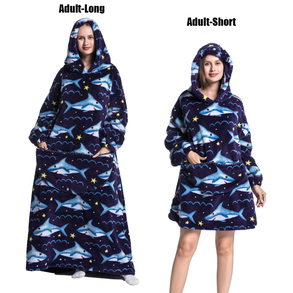 LuxeFit Ultimate Comfort Fleece Hoodie Blanket