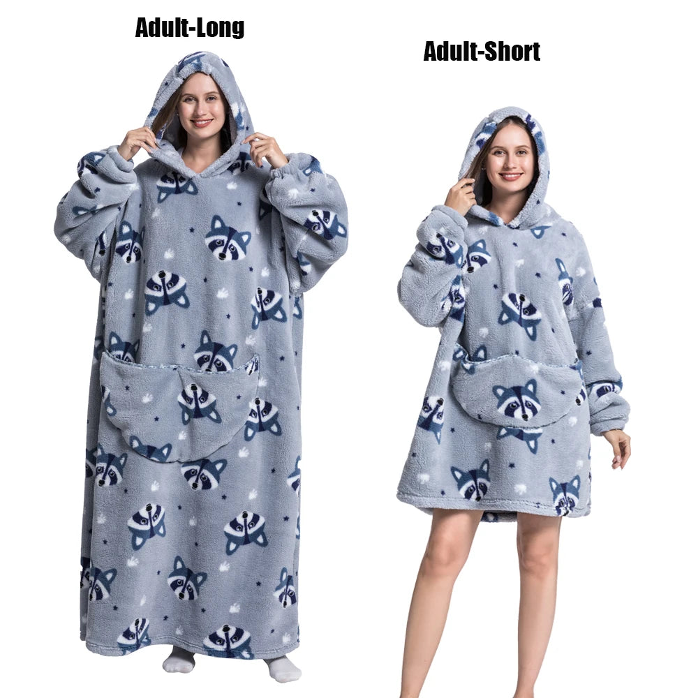 LuxeFit Ultimate Comfort Fleece Hoodie Blanket