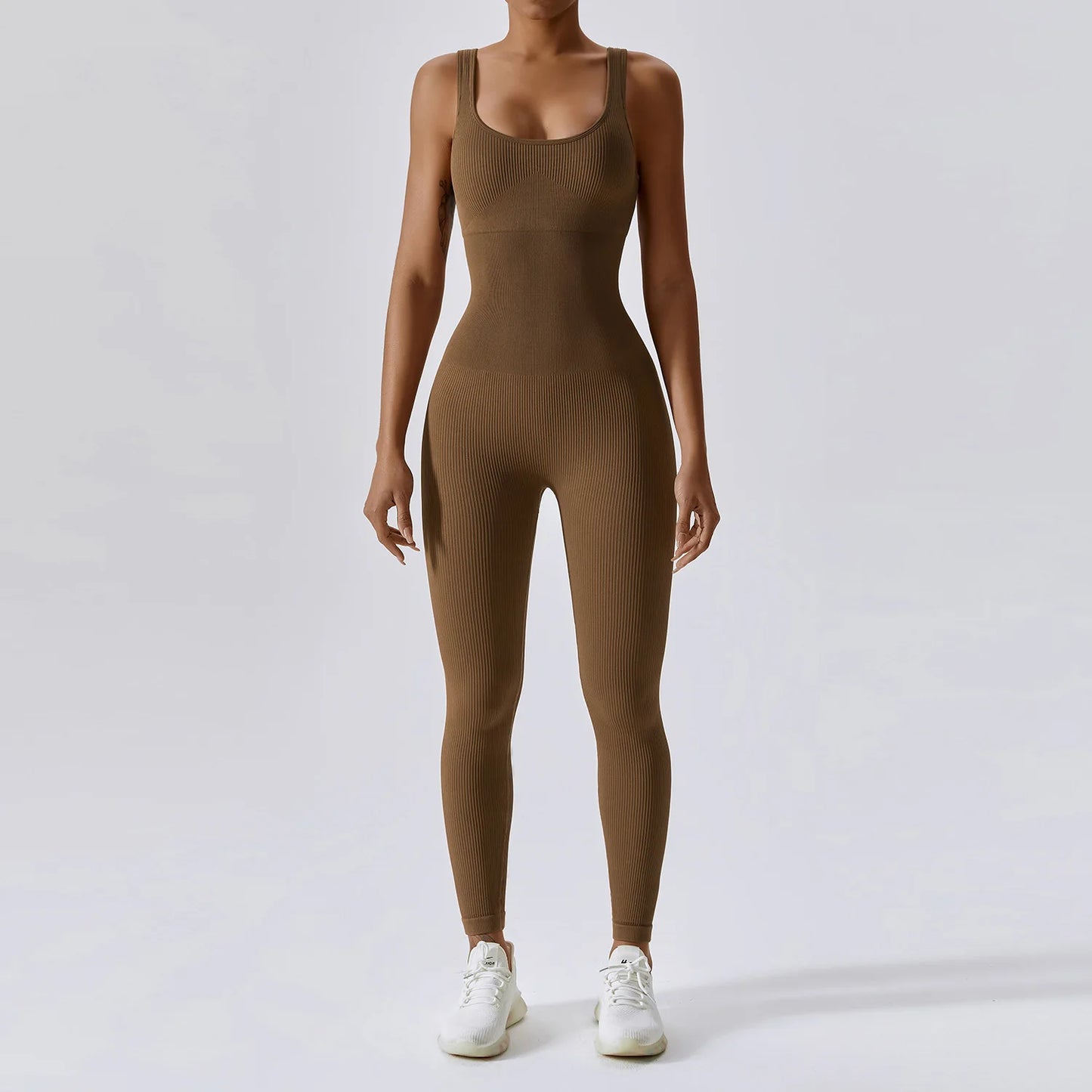 LuxeFit Sculpt & Stretch Seamless One-Piece Yoga & Fitness Bodysuit