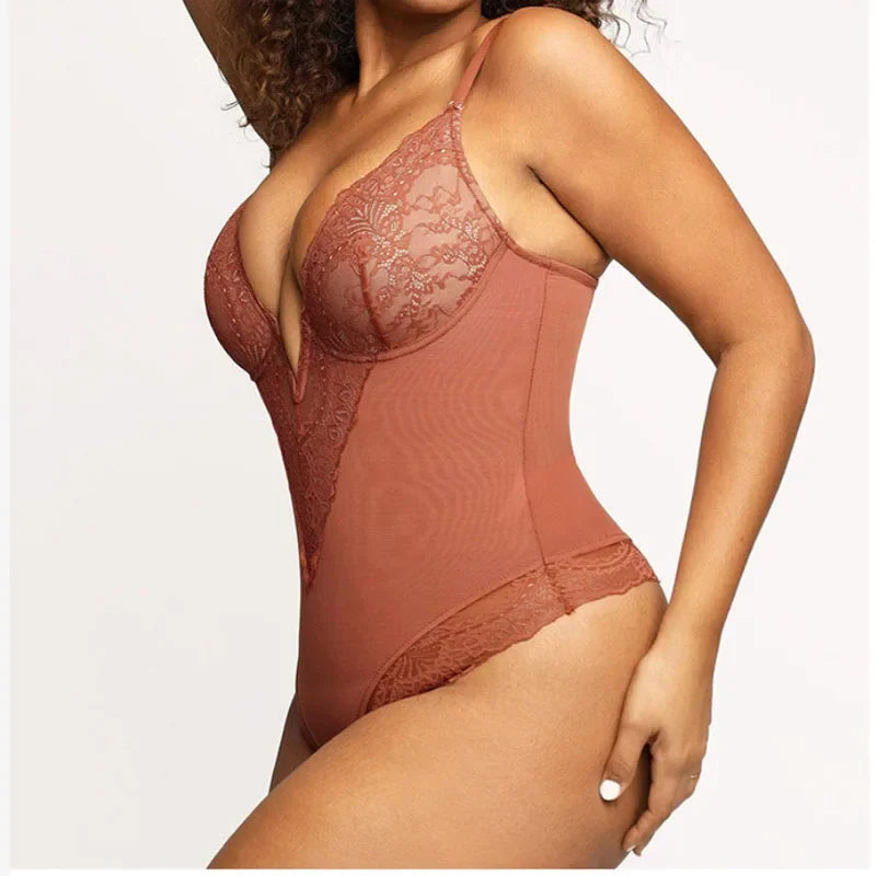 Luxe Silky Smooth Shaping Bodysuit: Lace & Layered Control