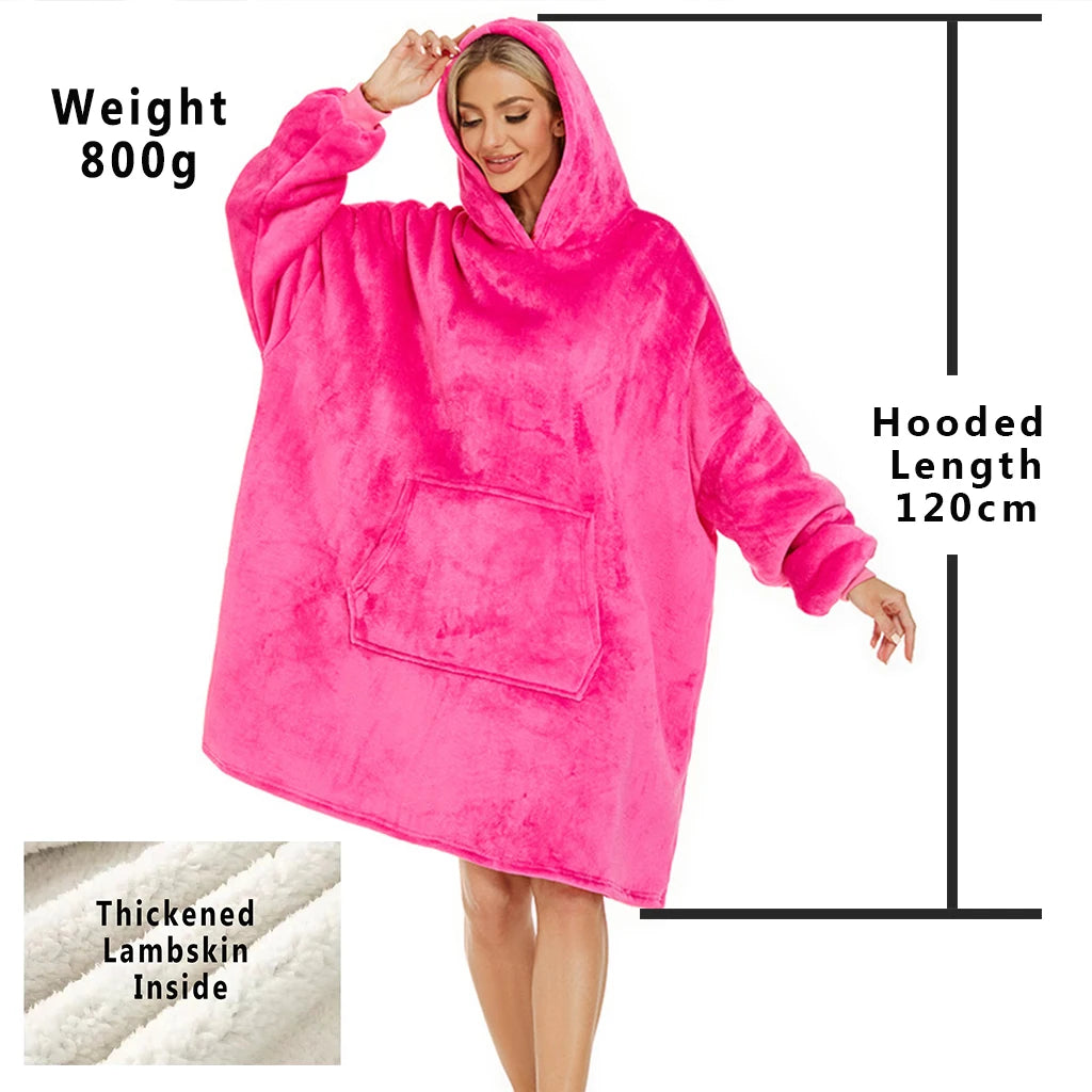 LuxeFit Oversized Fleece TV Blanket Hoodie