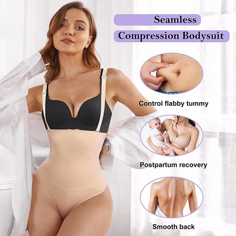 LuxeFit Sculpting Thong Shaper with Removable Straps