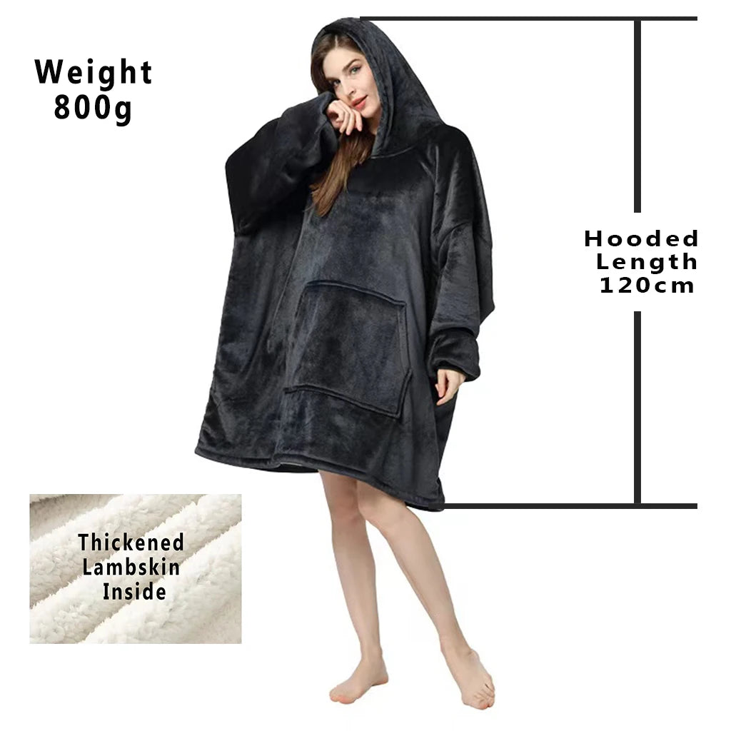 LuxeFit Oversized Fleece TV Blanket Hoodie