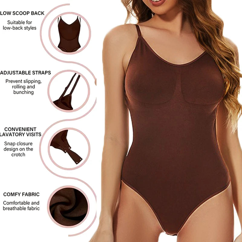 Luxe Backless Sculpting Bodysuit: Open Crotch & Thong Style