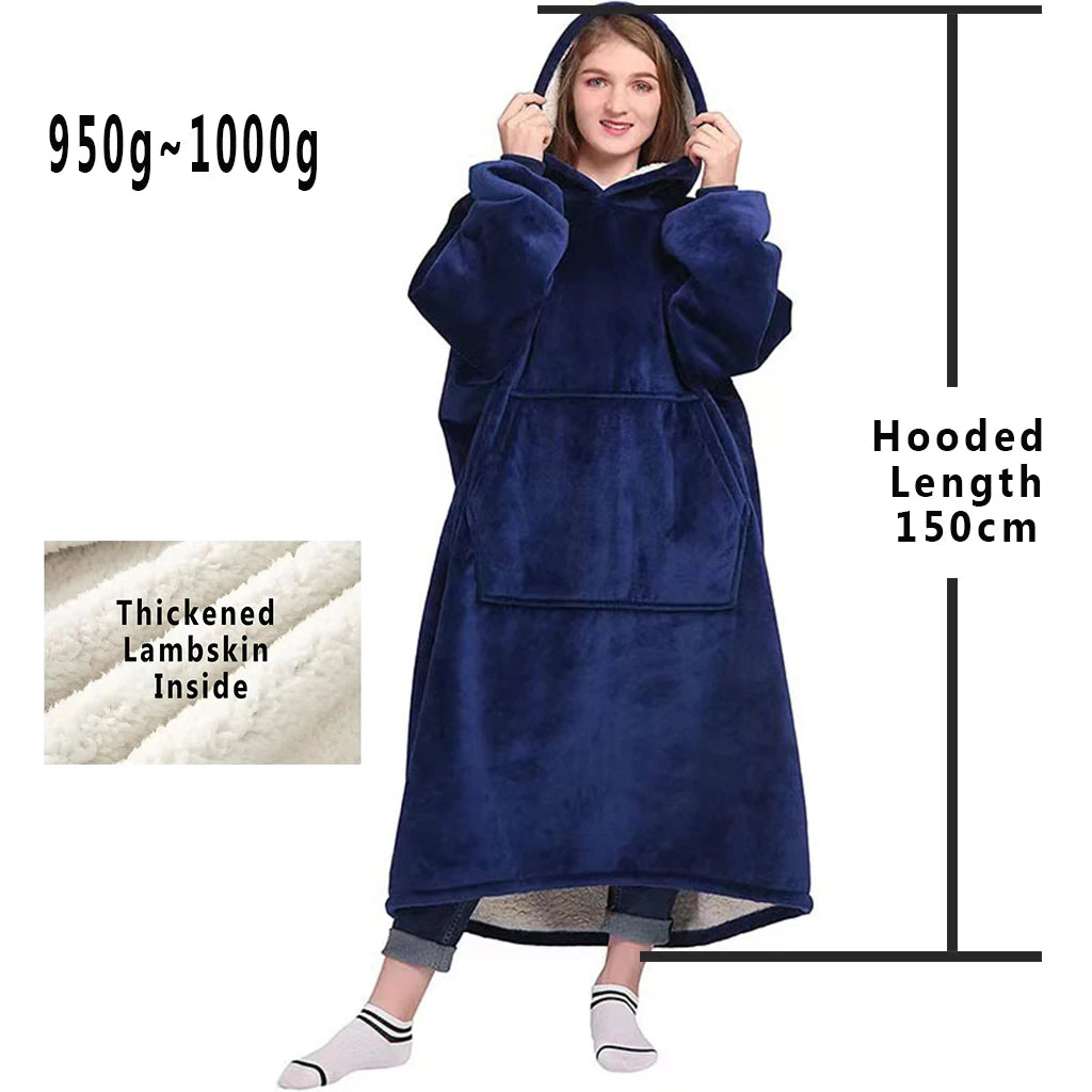 LuxeFit Oversized Fleece TV Blanket Hoodie