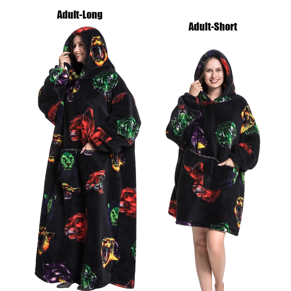 LuxeFit Ultimate Comfort Fleece Hoodie Blanket