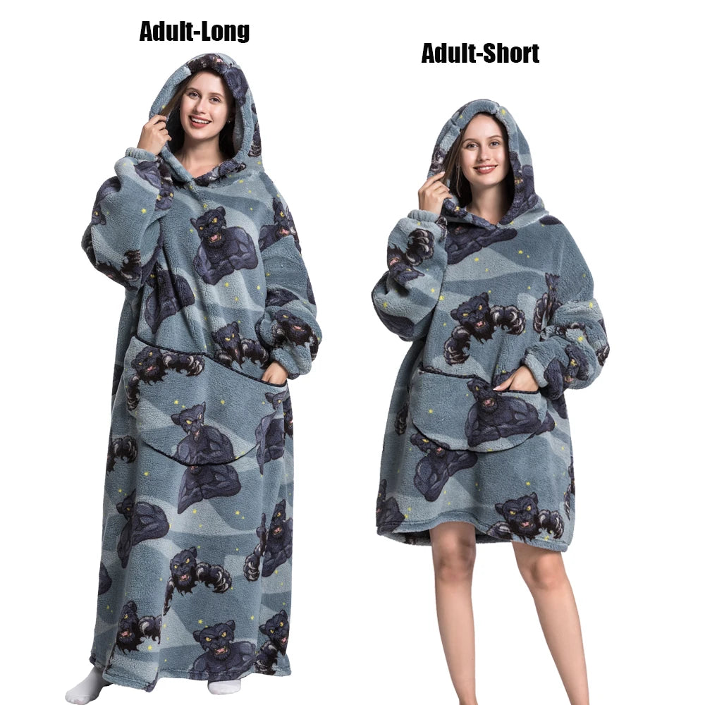 LuxeFit Ultimate Comfort Fleece Hoodie Blanket